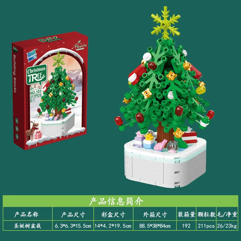 211pcs Creative Series Christmas Tree DIY Building Blocks, Educational Learning Science Bricks Halloween Gifts Toys for