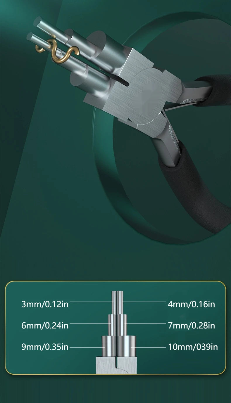 1pc Iron Wire Looping Jewelry Pliers, 6-in-1 Bail-Making Pliers, With Non-Slip Comfort Grip Handle, For Loops Making Tool