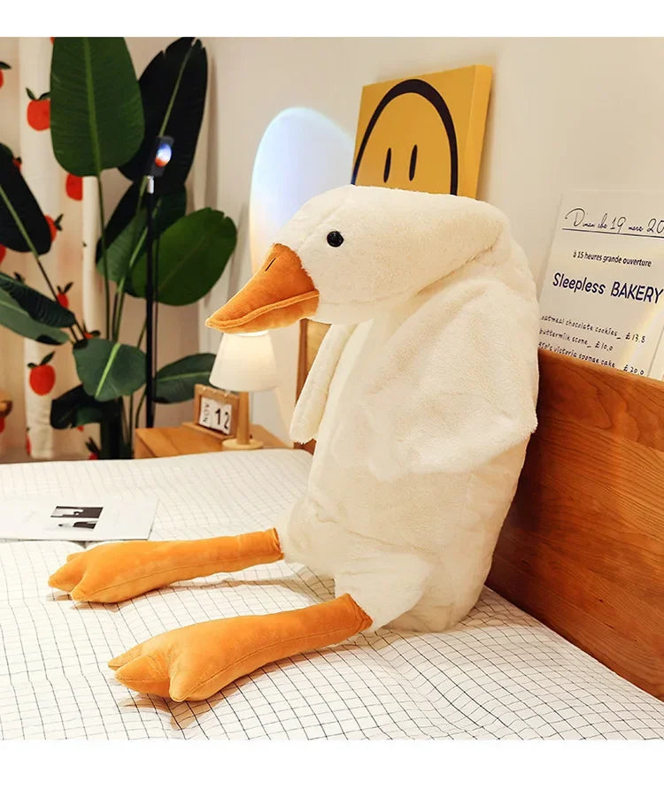 50-160cm Big White Goose Plush Toy Giant Duck Doll Soft Stuffed Animal Goose Sleeping Pillow Sofa Cushion Birthday Gift for Kids