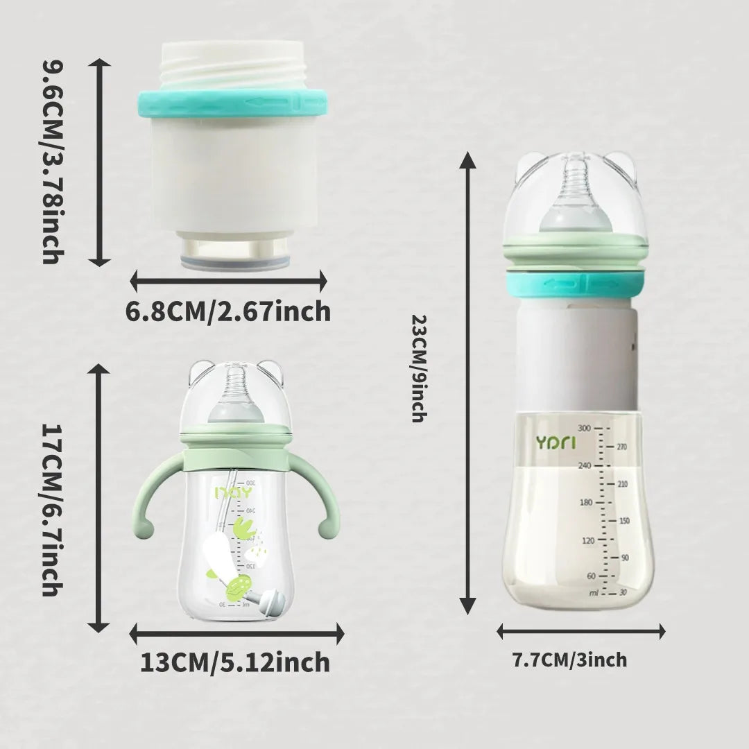 Baby bottle set children outdoor portable insulation 300 ml bottle milk warmer water powder separation fast milk patented design