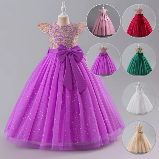 Fluffy Tulle Princess Ball Gown with Bow Belt