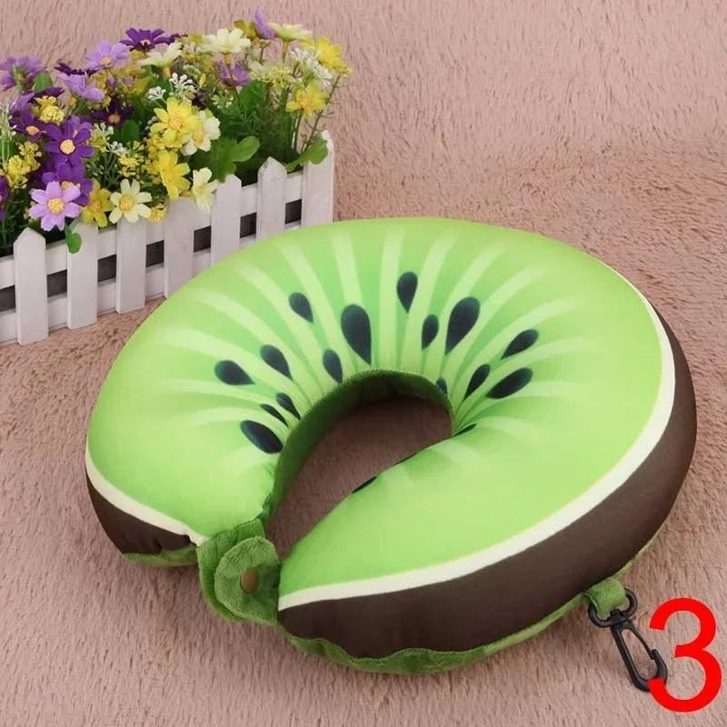 Travel Portable Fruit U Shaped Pillow Cushion Nanoparticles Neck Pillows Office Cervical Pillow Fruit Pattern Travel Pillows