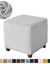 1PC Stretch Square Ottoman Stool Covers Super Soft Velvet stool Cover Elastic All-inclusive Footrest Slipcovers for Living Room
