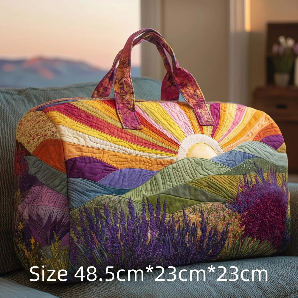 Hot Sale 3D Quilted Bag for Women Colorful Landscape Print Travel Sunrise Desert Mountain Cactus Printed Overnight Trip Bags