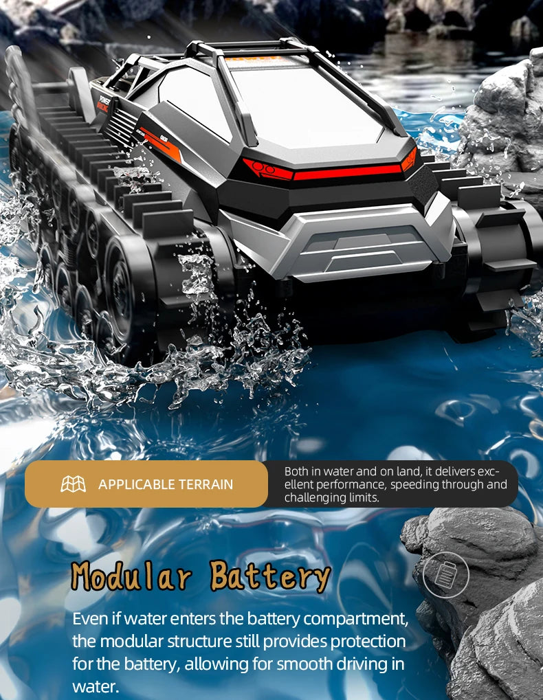 4WD RC Car 2.4G Amphibious 4 Wheel Remote Control Truck Climbing Off Road Waterproof Armored Vehicles 's Toys