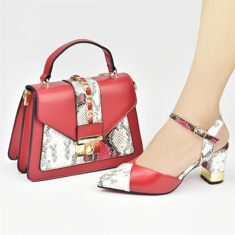 Latest Design Matching Nigerian Party Shoes and Bags for Ladies Patent Leather Shoes for Women Sandals African Bag and Shoe Sets