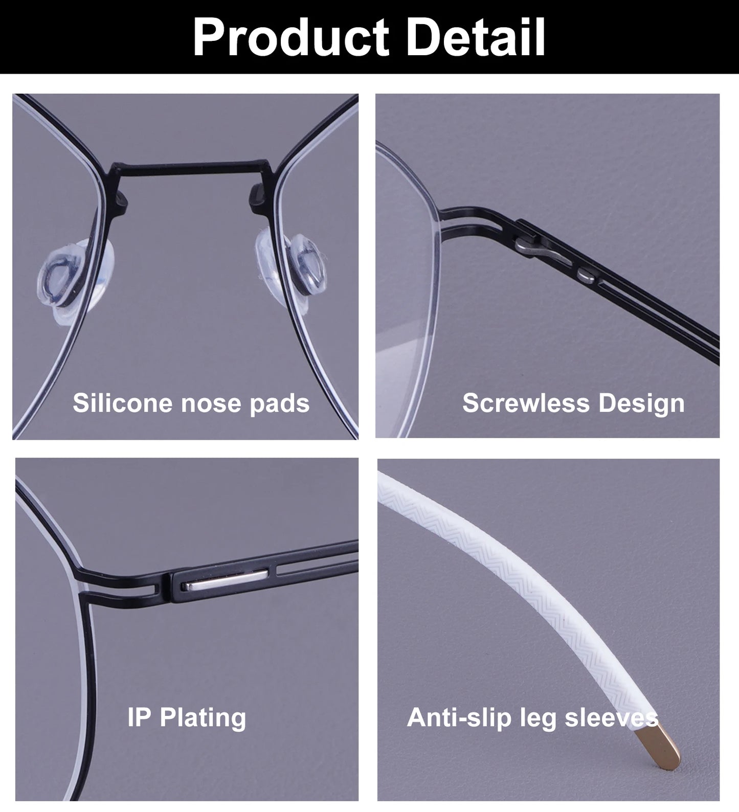 Oversized Pilot Titanium Double Bridge Screwless Eyeglasses Frame