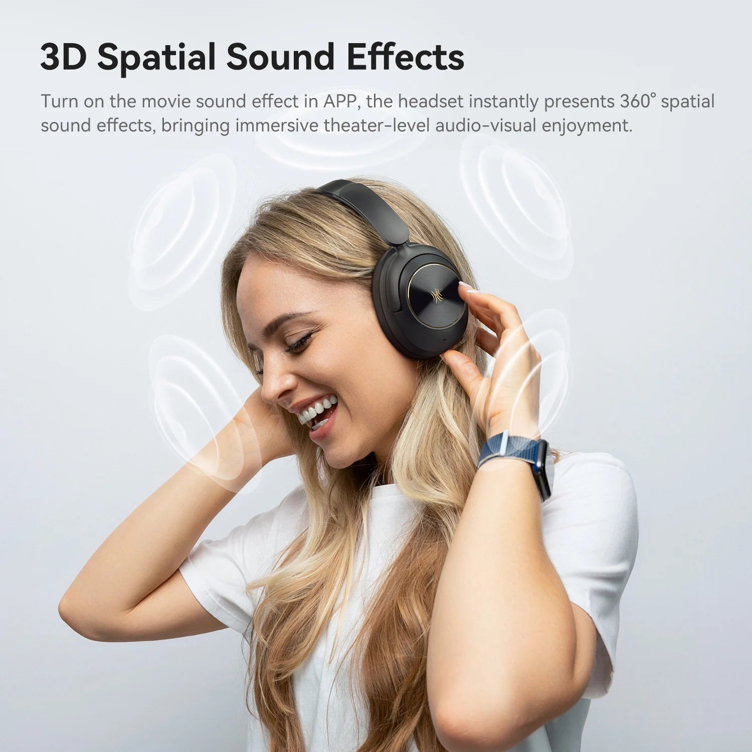 A6 ANC Wireless Bluetooth 6.0 Headphones -48dB Hybrid Active Noise Cancelling Over Ear Headset With Mic Hi-Res LDAC APP