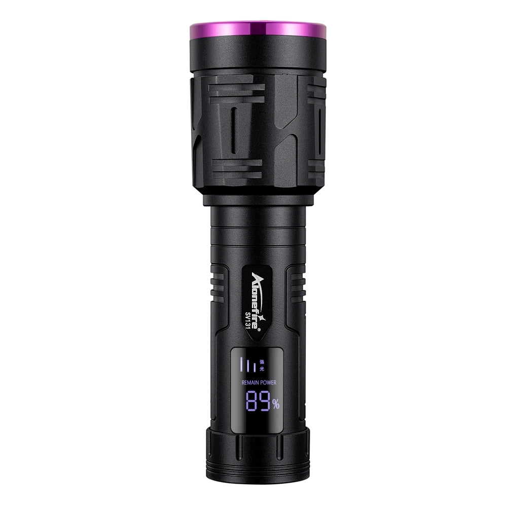 20W 365nm UV Rechargeable Blacklight Flashlight With LCD Display