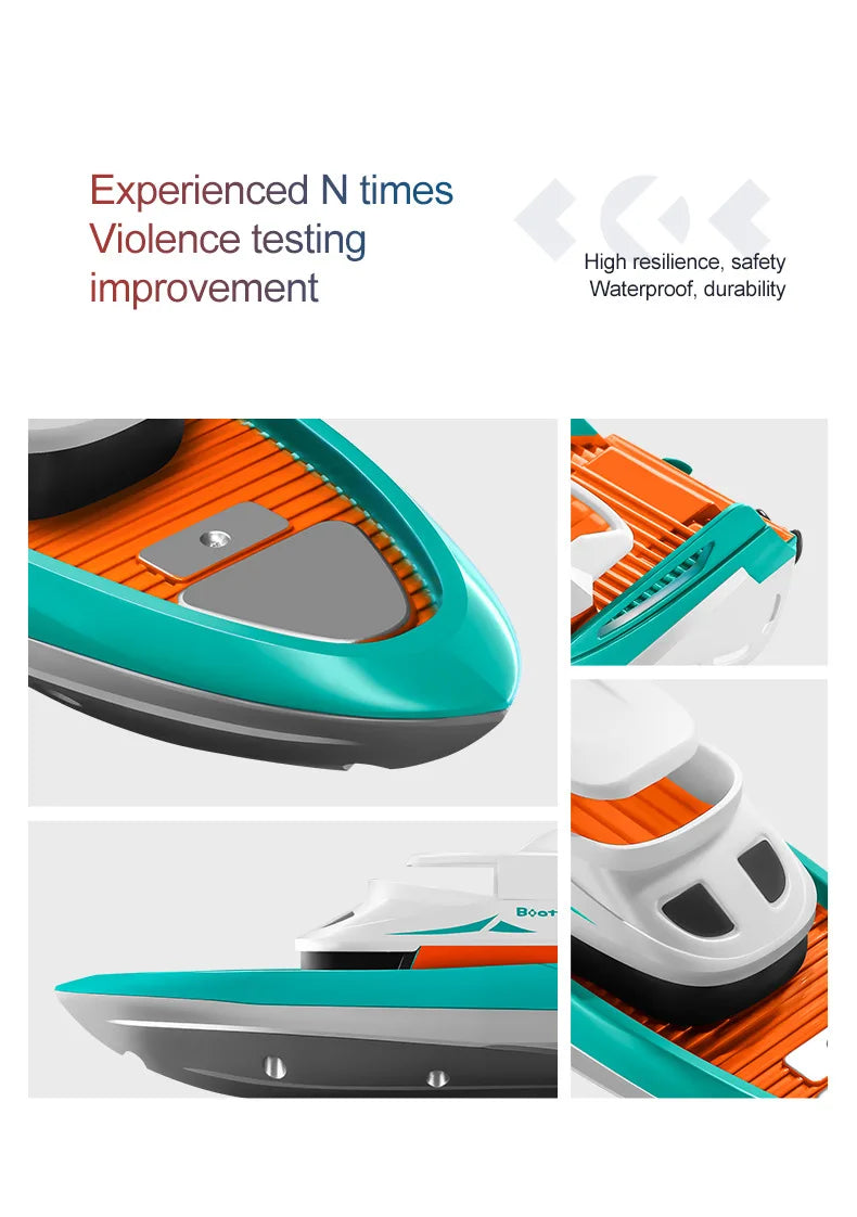 Mini Rc Boat 1/32 Radio Remote Controlled High Speed Ship with Led Light Palm Boat Summer Water Toy Pool Toys Models Gifts