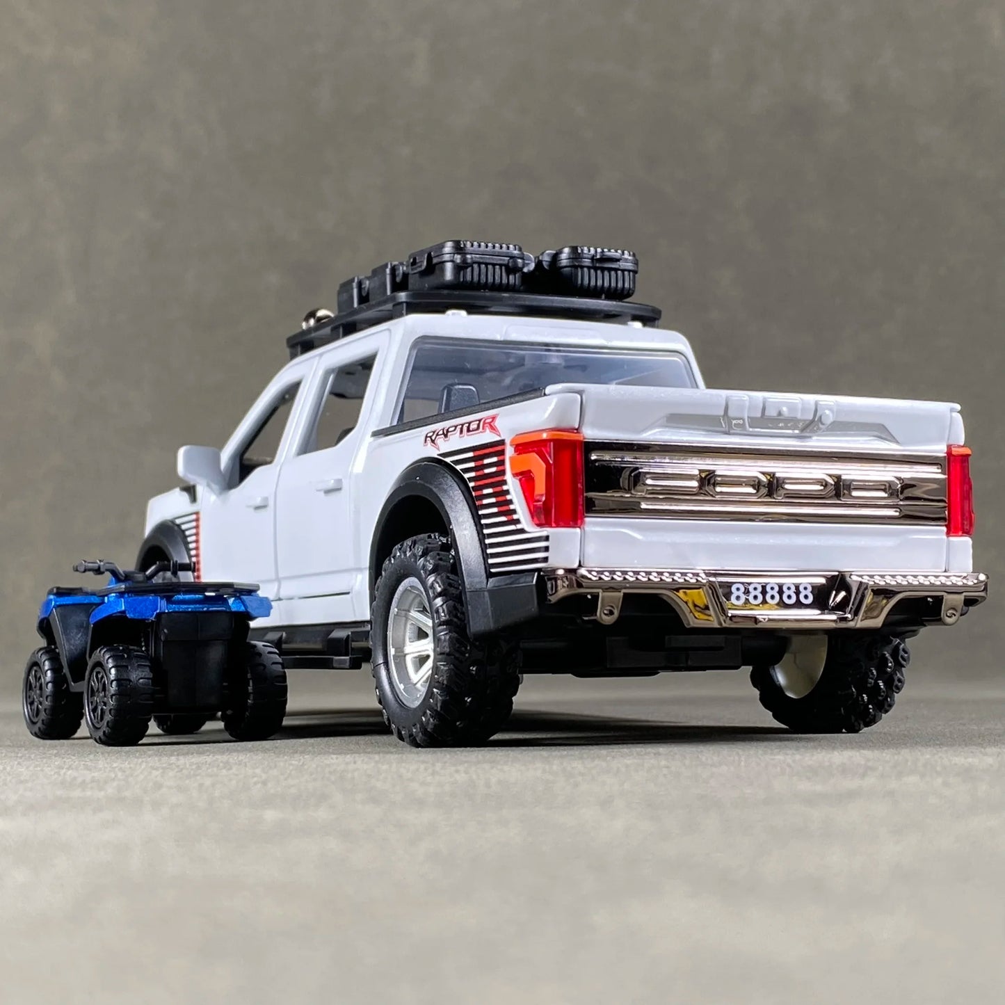 1:24 F150 Off Road Pickup Truck Alloy Diecast Metal Model Sound & Light Pull Back Toy Trendy Display Birthday Present For Friend