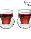 120/250/335ml Double-layer Glass Cup Hanging Ear Espresso Coffee Cup Anti-scalding Milk Brandy Wine Teacup Clear Mug Set