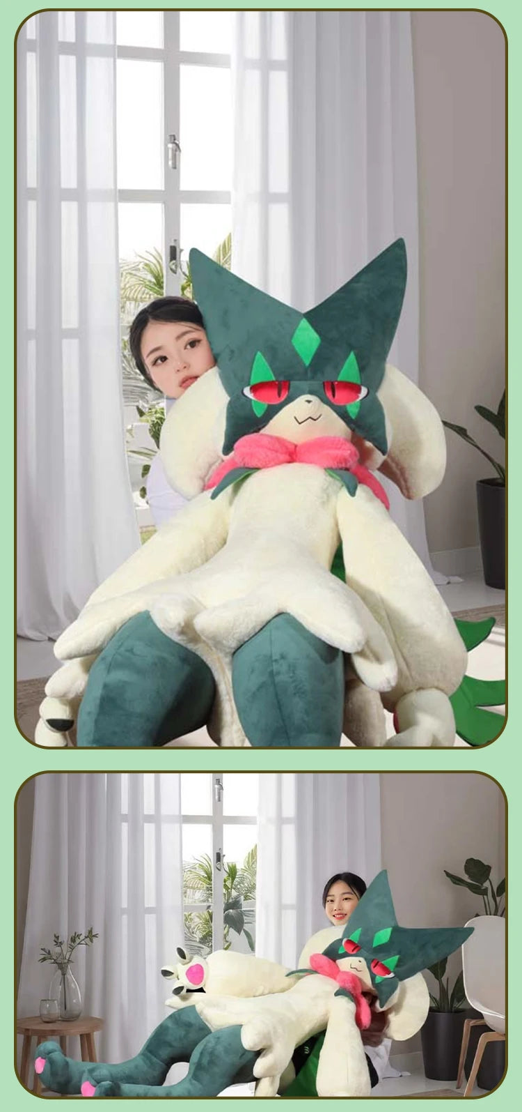 Giant Fantasy Cat Plush Doll Crystal Velvet Throw Pillow