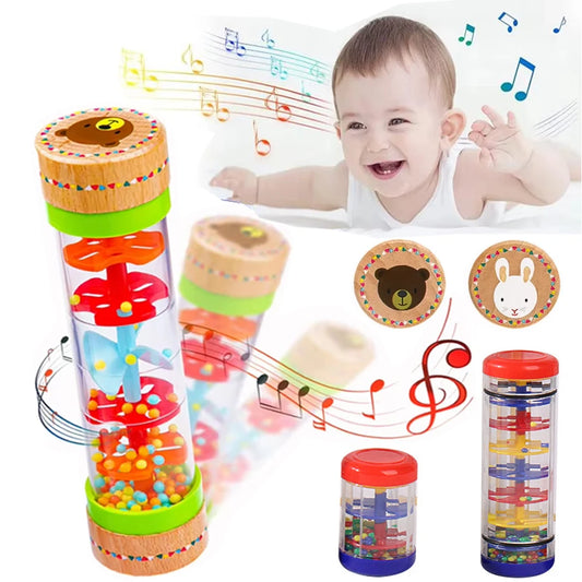 Rainmaker  Toys Rain Stick for Babies 0 6 12 Months  Rattles Toy Rainmaker Musical Instrument Montessori Sensory Toys