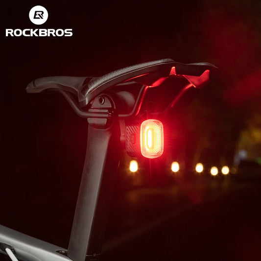 Smart Bicycle Brake Light IPx6 Taillight Type-C Bike Tail Rear Light Auto Stop LED Riding Warning Cycling Light