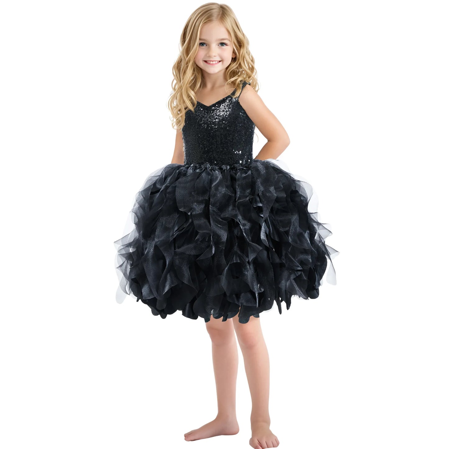 Sequin Pageant Dress with Spiral Hem Birthday Party Gown