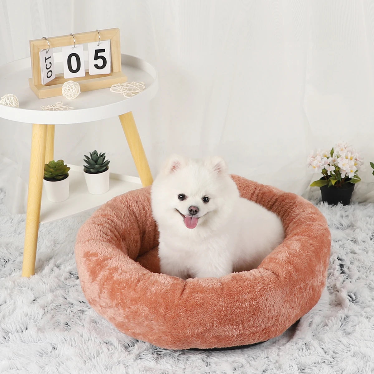 Fluffy Plush Pet Cushion Bed for Dogs and Cats