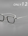 Fashion Square Luxury Acetate Pure Titanium Eyewear Reading Business Retro Optical Prescription Eyeglasses Frame Men