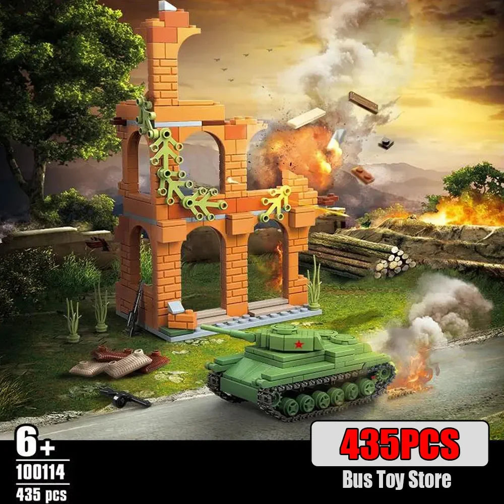 KV-2 Heavy Tank Soviet Series Tank Military Series WW2 Tank Building Blocks  Bricks Model Set Toys for s Gifts