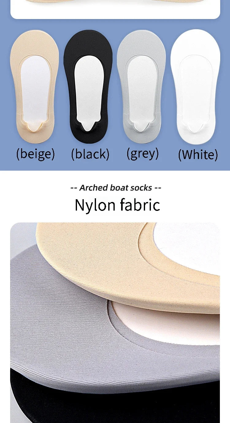 Women Boat Sock Plantar Fasciitis Shoes Insole Socks Insoles for Feet Shock Absorbing Shoe Sole Invisible Non slip Shoe pads