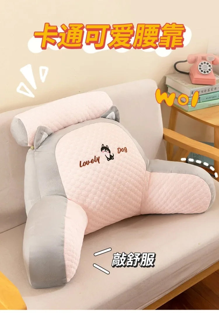 Kawaii Capybara Plush Pillow Cartoon Soft Stuffed Cute Large Backrest Cushion Lumbar Support Pillow Reading Pillow Soft Cushion