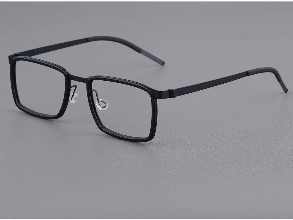 Rectangle Titanium Screwless Business Eyeglasses Frame