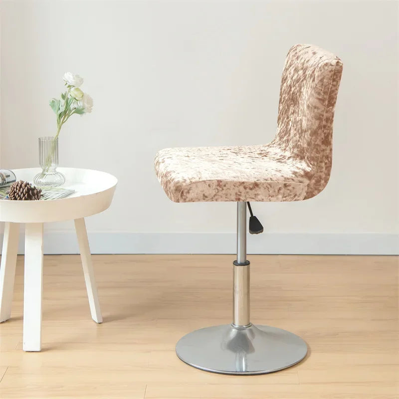 1PC Shiny Velvet Short Bar Chair Covers Stretch Back Bar Stool Covers Small Size Dining Barstool Slipcovers Party Banquet Decor
