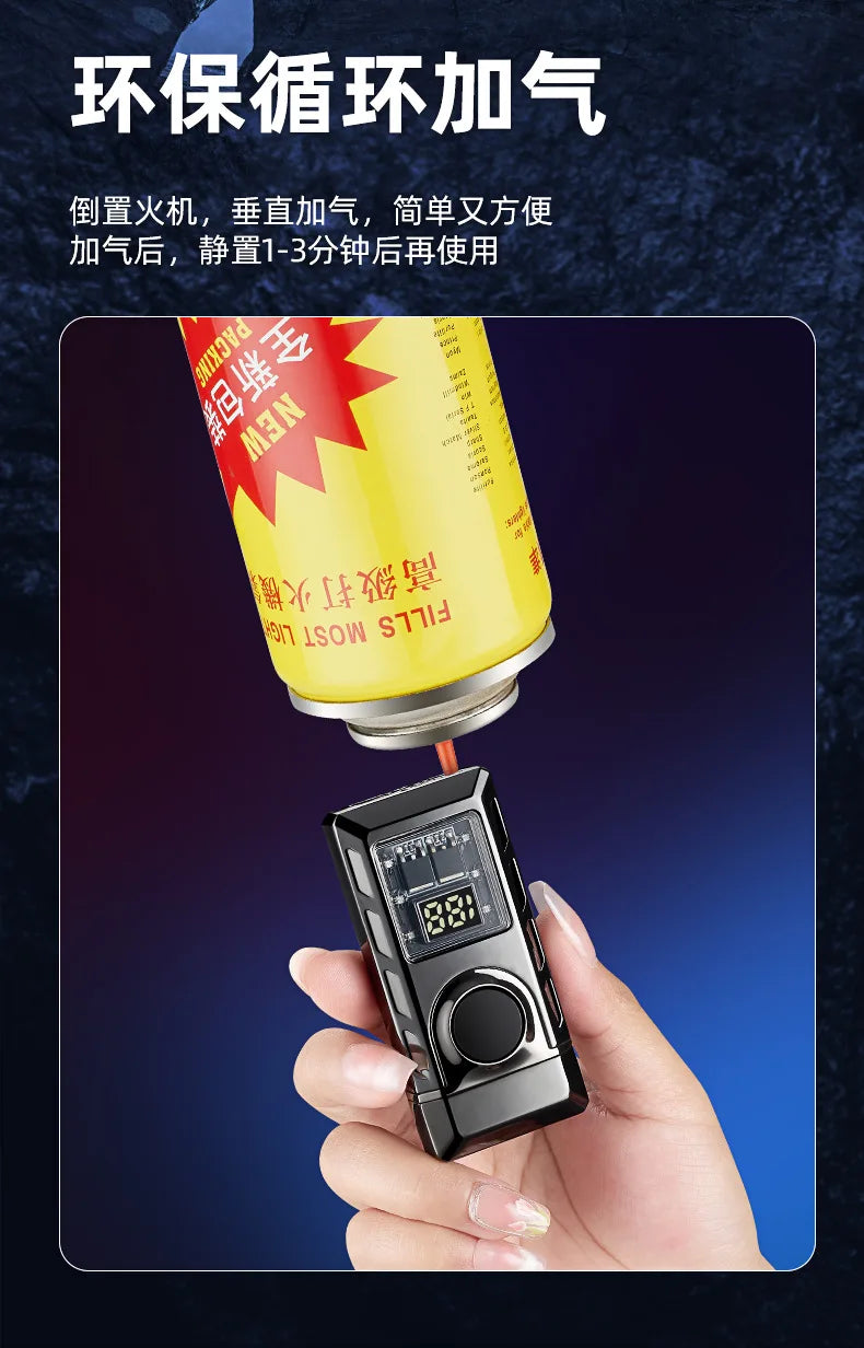 Gas Electronic Dual-Use Lighter, Intelligent Digital Display Machine Core, High-Grade Metal Lighter, Cigarette Accessories, New