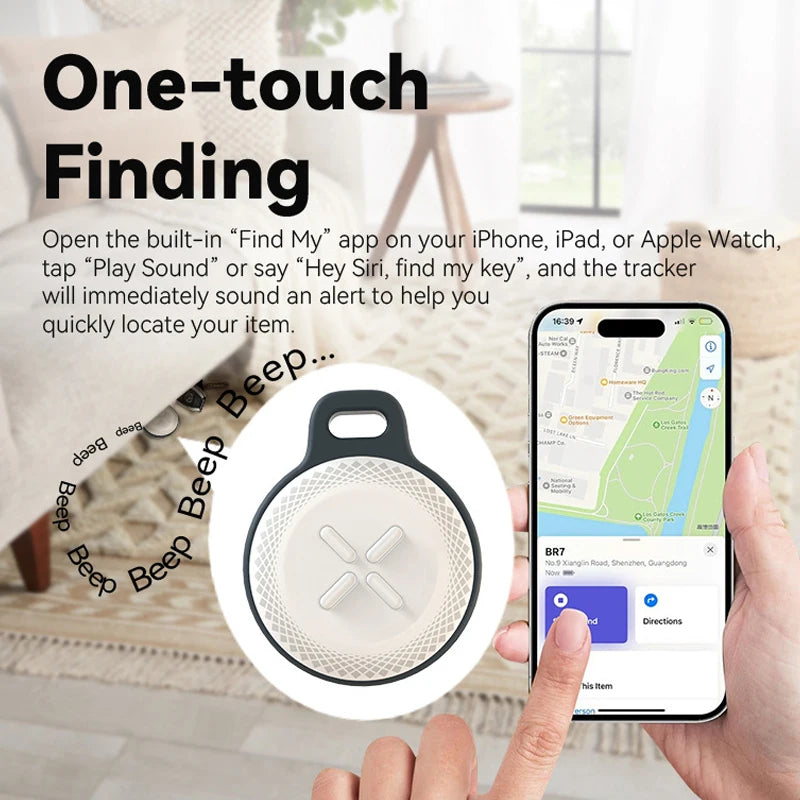 Mini Smart Pet Tracker Bluetooth Locator Waterproof Portable Anti-Lost Device Work With Find My APP Precise Positioning For Keys