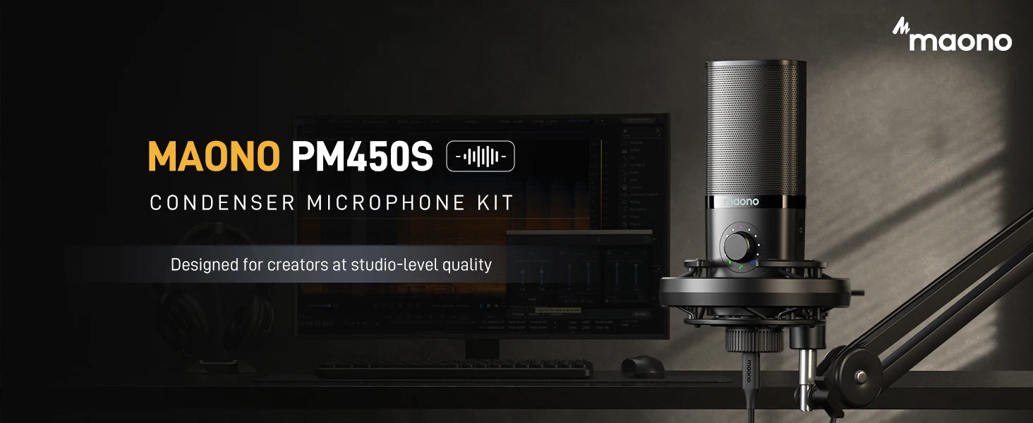 PM450 USB Condenser Microphone. Studio-mic. Comes with shock mount & software