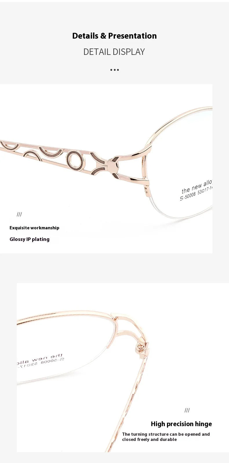 Alloy Elegant Light Luxury Frame Literary and artistic light