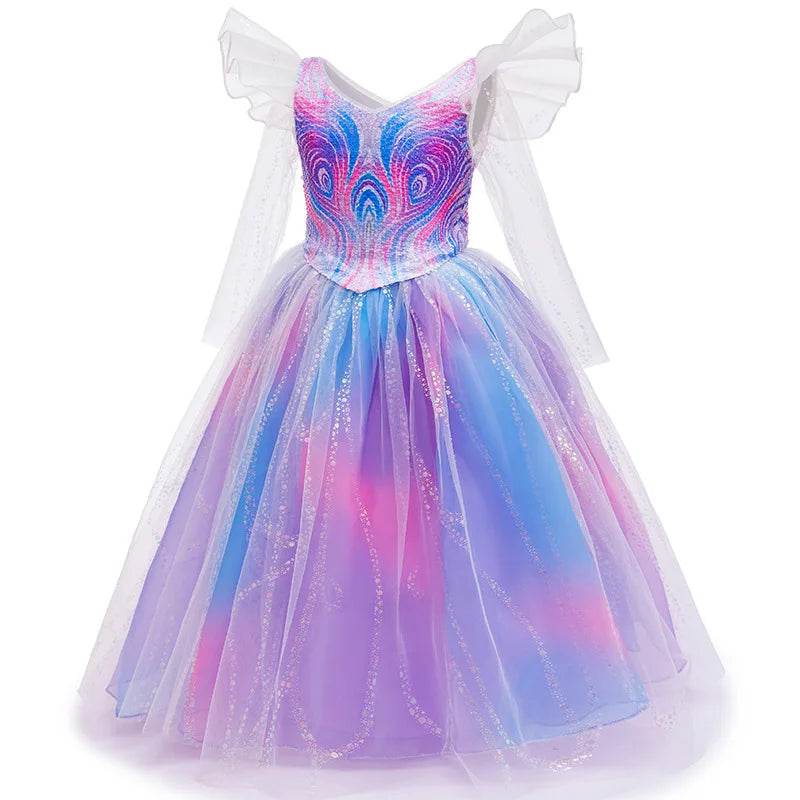Good Witch Sparkling Gown Purple Sparkling Tulle Gown Girls Halloween Party Princess Costume