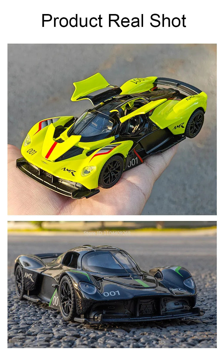 1:32 Scale VALKYRIE Sports Car Model Toy Alloy Diecast Doors Opened Music Light Doors Opened Vehicles Models Christmas Gift