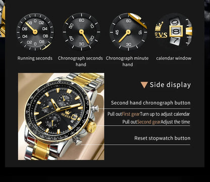 Exclusive Design Exclusive Quartz Wristwatch Multi-function Chronograph Date Fashion Quartz Watch for Men