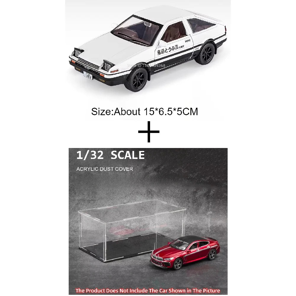 1:30 Scale Initial D AE86 Toy Car Model Alloy Body Rubber Tire Shock Absorption Pull Back Simulation Vehicles Boys Birthday Gift