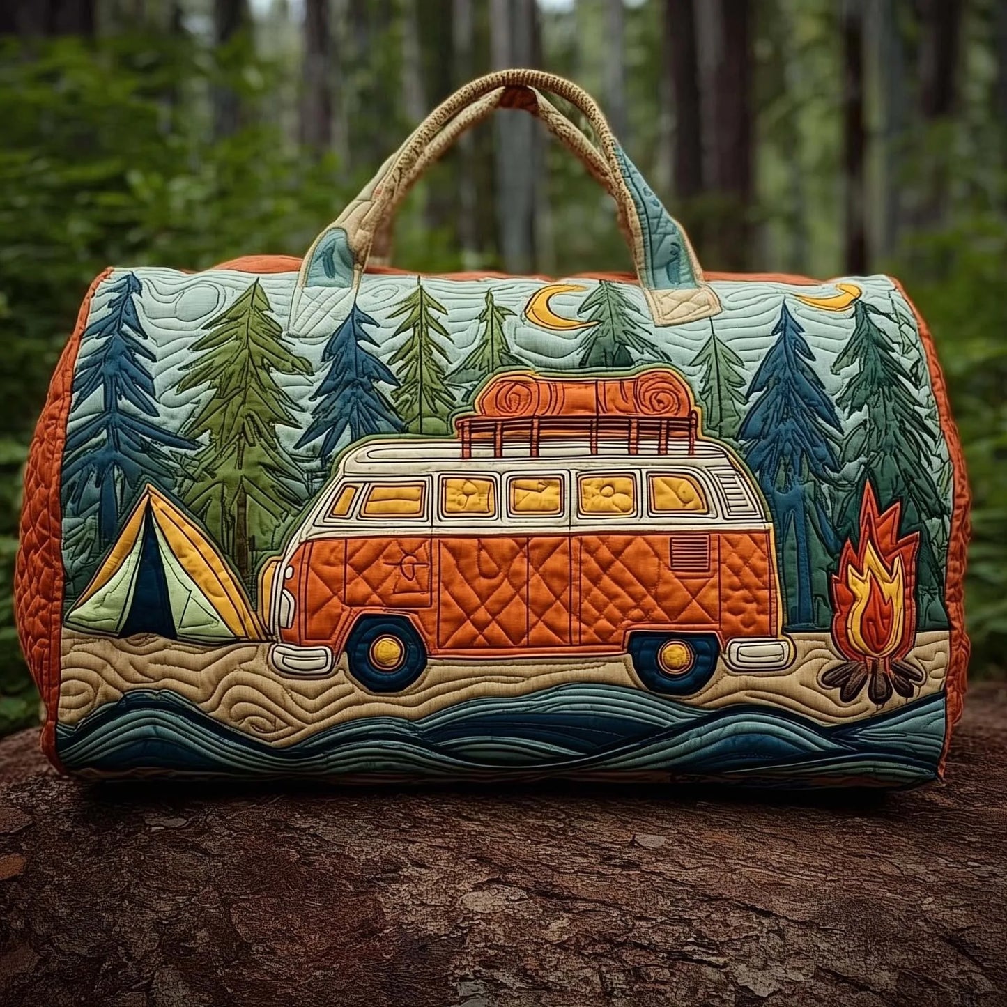 3D Bus Print Travel Duffle Bag Yoga Handbag