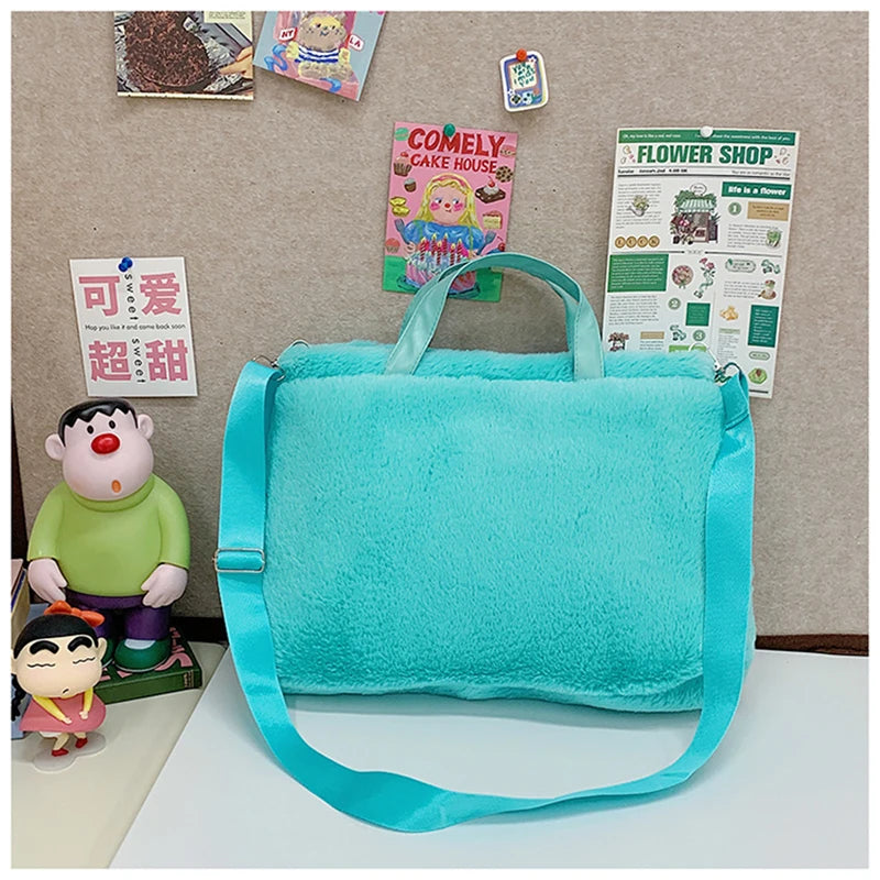 Kawaii Anime Character Plush Messenger Bag Soft Shoulder Bag