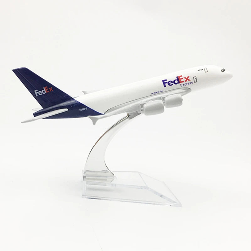 16CM FedEx Cargo Airbus A380 Aircraft Model