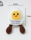 3 Pcs Positive Crochet Hedgehog Doll with Affirmation Card Home Room Decoration Funny Handmade Plush Doll Ornaments Christmas Gifts