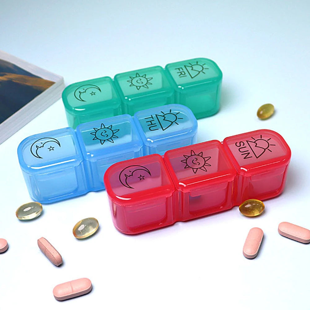 Pill Box Mini Pill Case 3 Grids Tablet Pill Organizer Case Dispenser Travel Tablet Holder Container Medicine Drug Storage Box