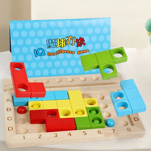 Wooden Magic Ball Cube Logic and Colour Matching Puzzle