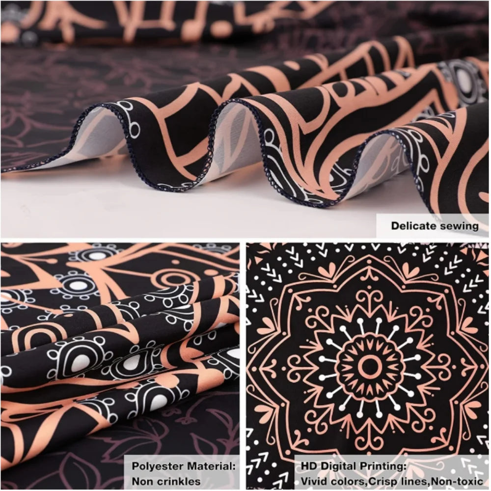 Art Black and White Leopard Print Floral Tapestry Retro Living Room Sofa Decor for Cafes Bohemian Style Home Decor