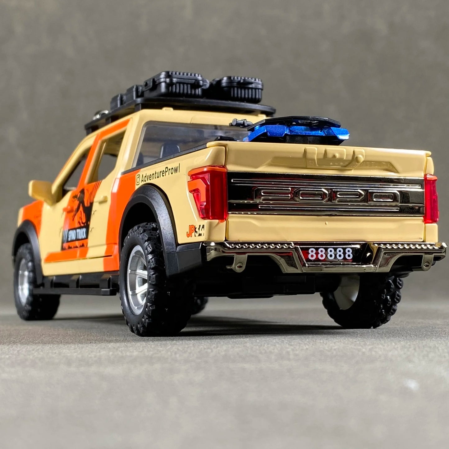 1:24 F150 Off Road Pickup Truck Alloy Diecast Metal Model Sound & Light Pull Back Toy Trendy Display Birthday Present For Friend