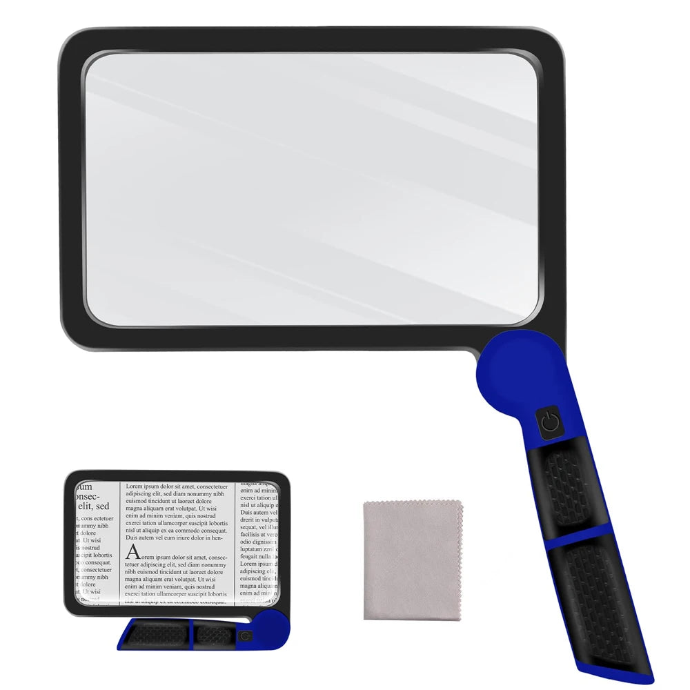 5X Full Page LED Magnifying Glass 48 LED Reading Magnifier