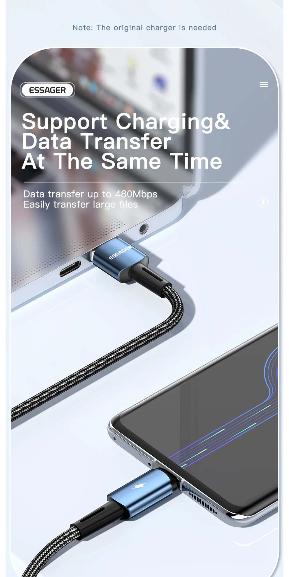 120W USB-A to Type-C Super Fast Charging Cable (6A)