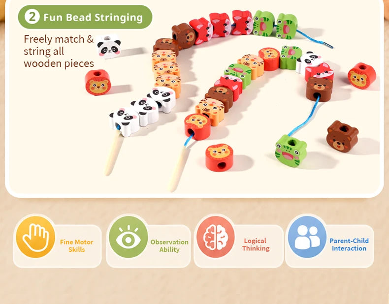 Wooden Clown Balance Scale and Stacking Rings Educational Toy