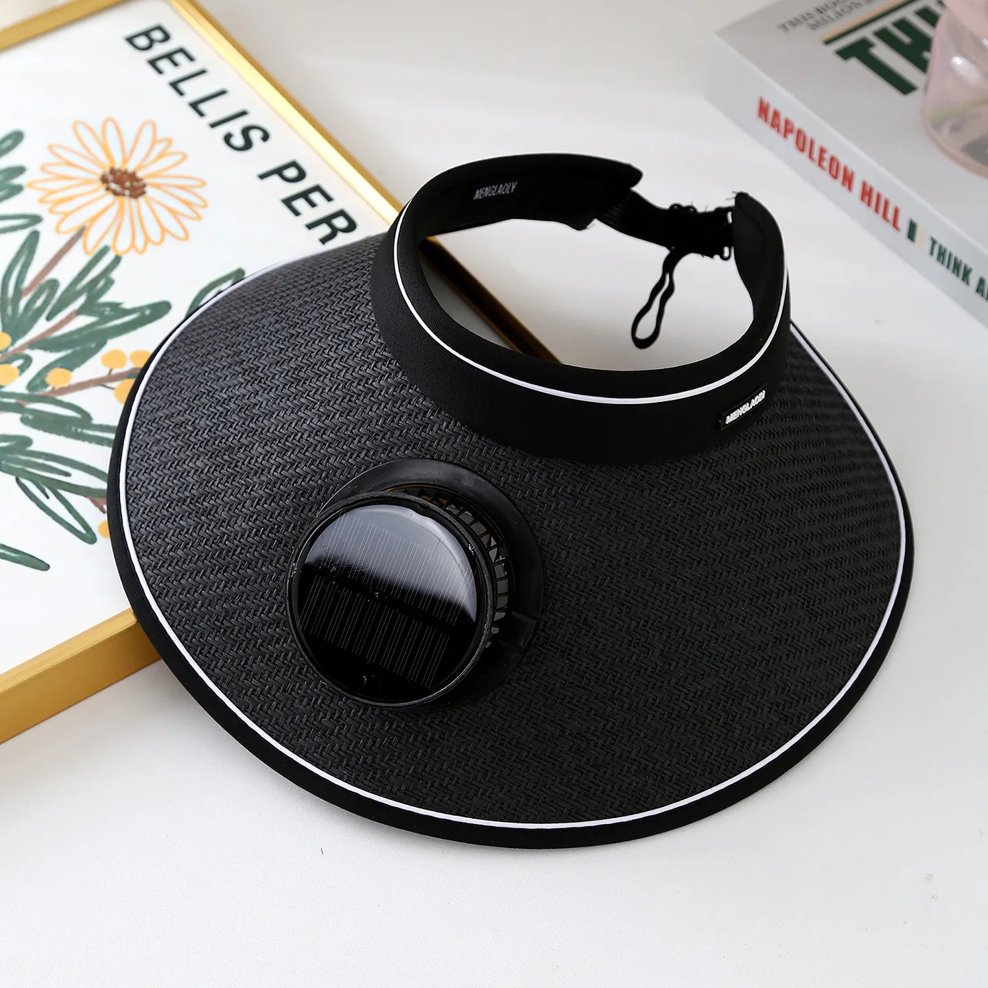 Wide Brim Sun Hat With Solar Powered Fan