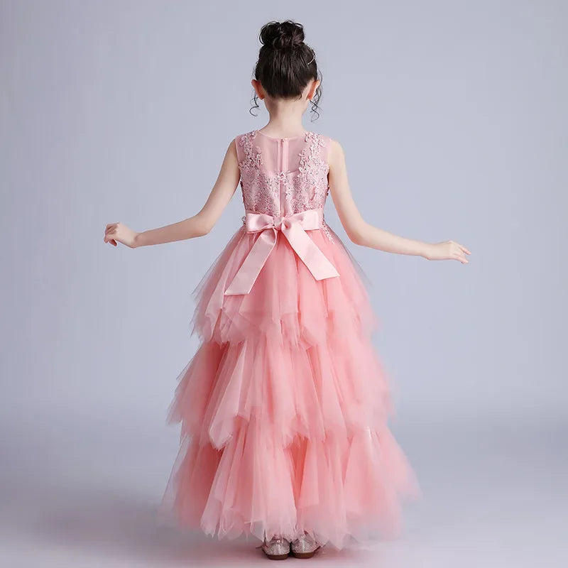 Summer New Girls Party Dresses for Evening Long Puffy Princess Dress Big Child Wedding Dress