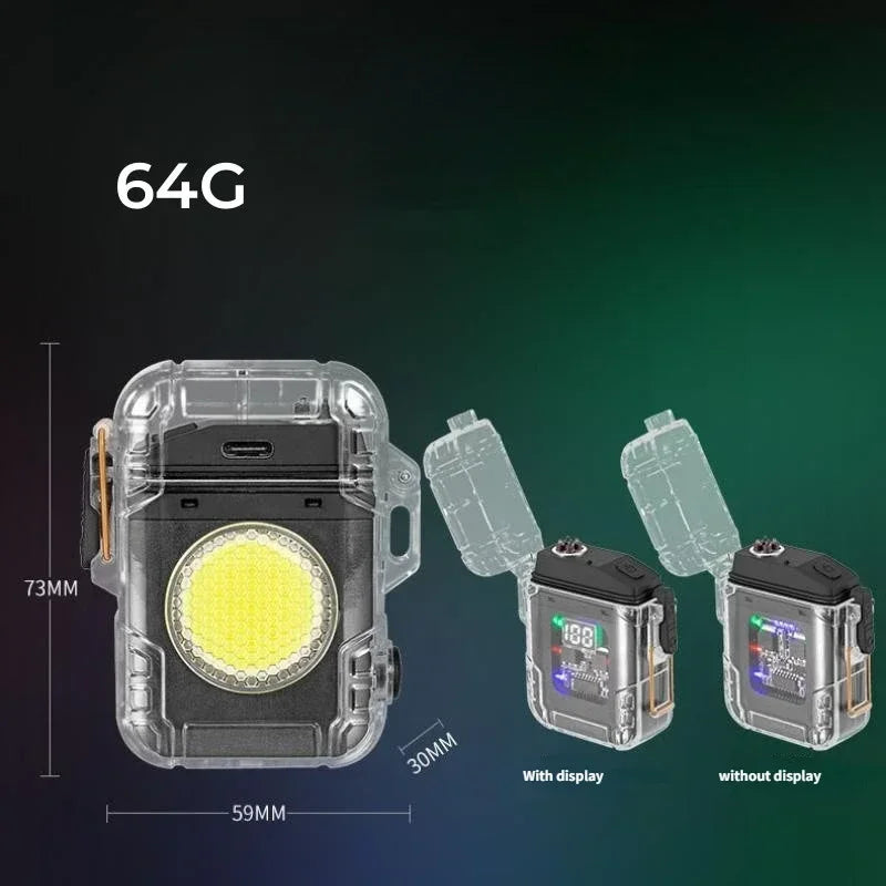 Anti-stress Windproof Waterproof Arc USB Fast Charging Lighter Endurance Outdoor Sports Exclusive LED Display Lighter