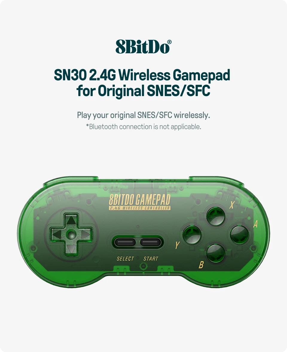 2.4G Wireless Retro Gamepad for SNES and Super Nintendo Classic Gaming